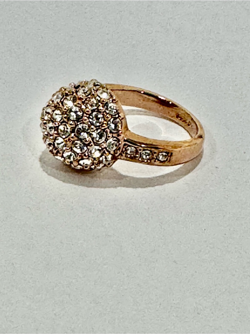 Crystal Pavé Rose Gold Cocktail Ring